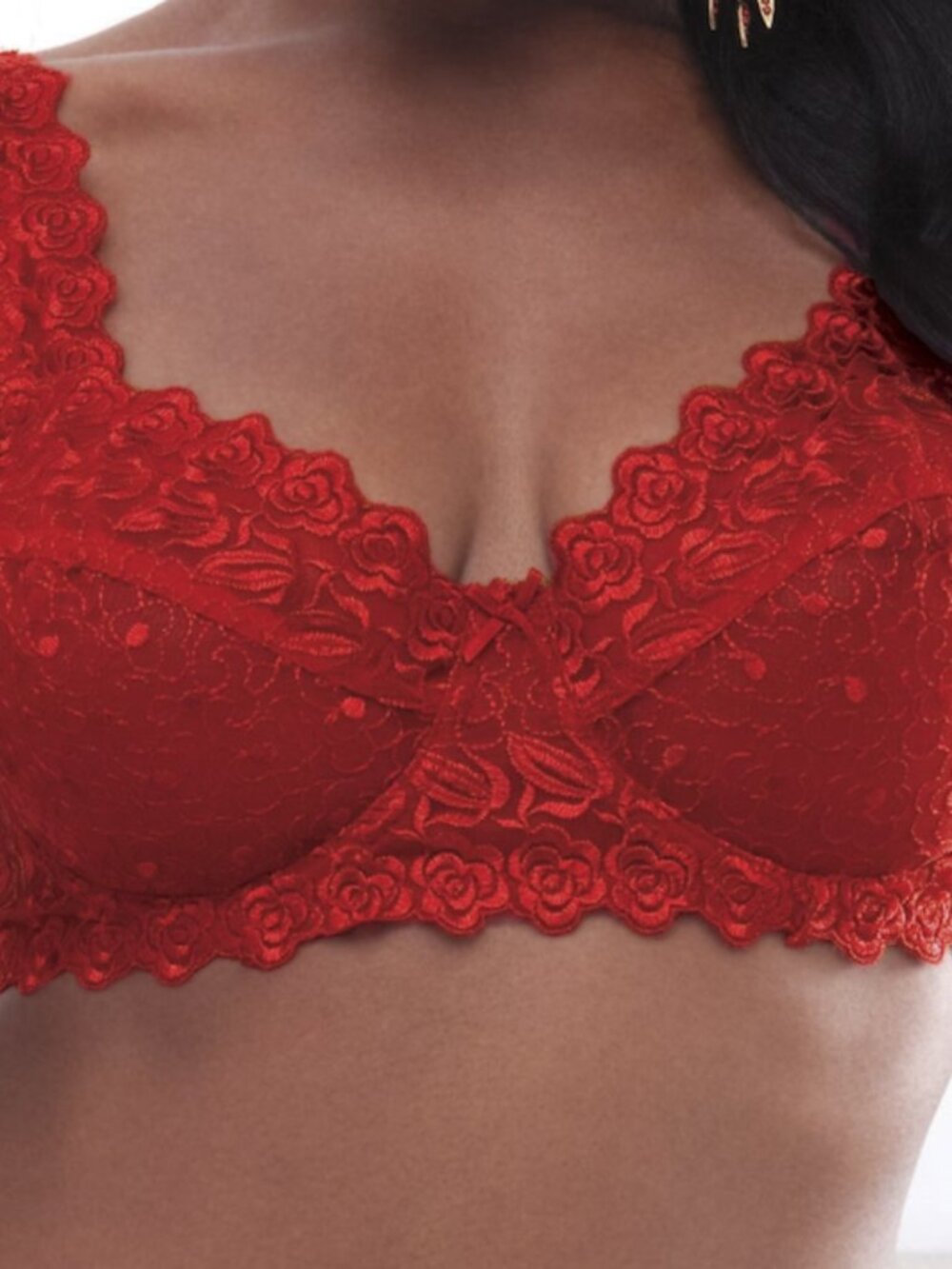 ASHRO RED SHEER LACE BRA 48DD Style 830 Unlined Underwire VIXON Lolita NWT